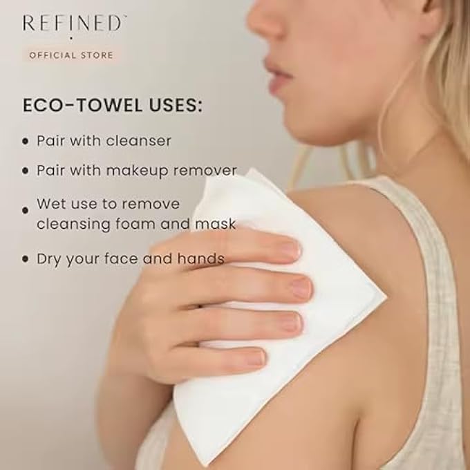 STRBOXONG DISPOSABLE FACE CLEAN TOWELS XL [1PACK-50COUNT] ORGANIC CRUELTY FREE, MAKEUP REMOVAL WIPES/SUPER SOFT, FACE TOWELS, FACIAL CLEANSING TOWELS FOR SENSITIVE & ACNE-PRONE SKIN, LINT-FREE, EXTRA ABSORBENT - Image 2